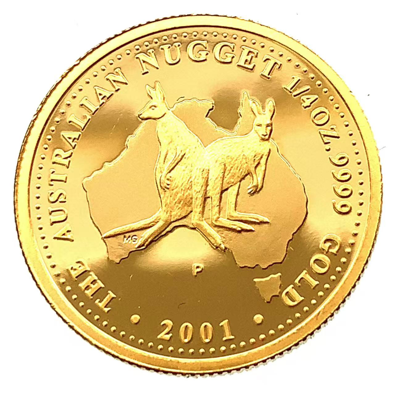 カンガルー 金貨 オーストラリア エリザベス女王 2001年 K24 純金 7.7g コイン コレクション Gold