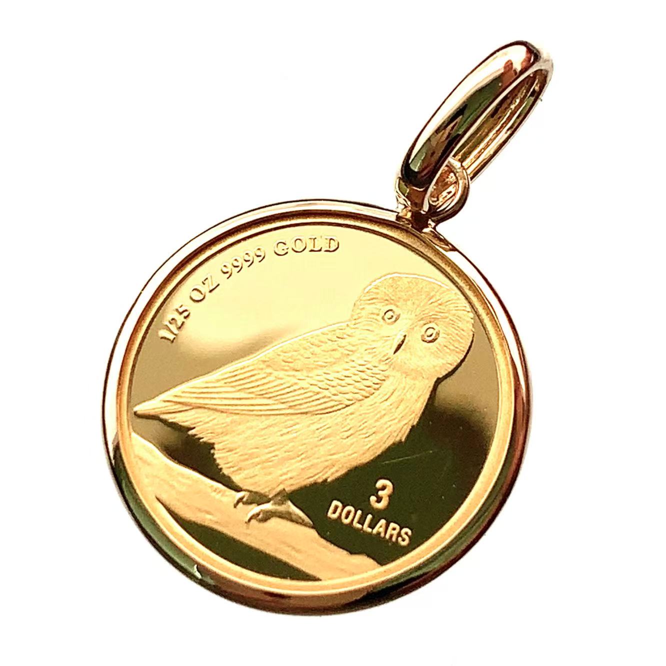 フクロウ金貨 ツバル 2022年 24金 純金 1.7g 1/25オンス コイントップ GOLD コレクション