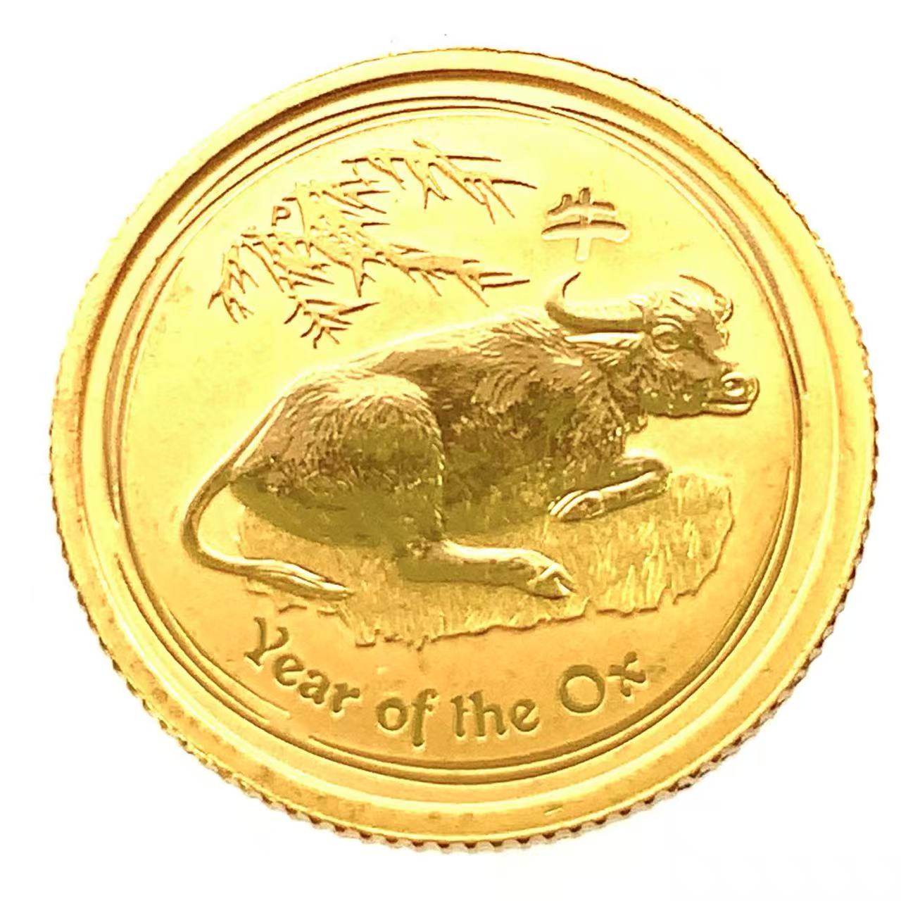 ウシ 金貨 オーストラリア エリザベス女王二世 1/10オンス 2009年 24金 純金 3.1g コイン コレクション｜39宝飾販売店