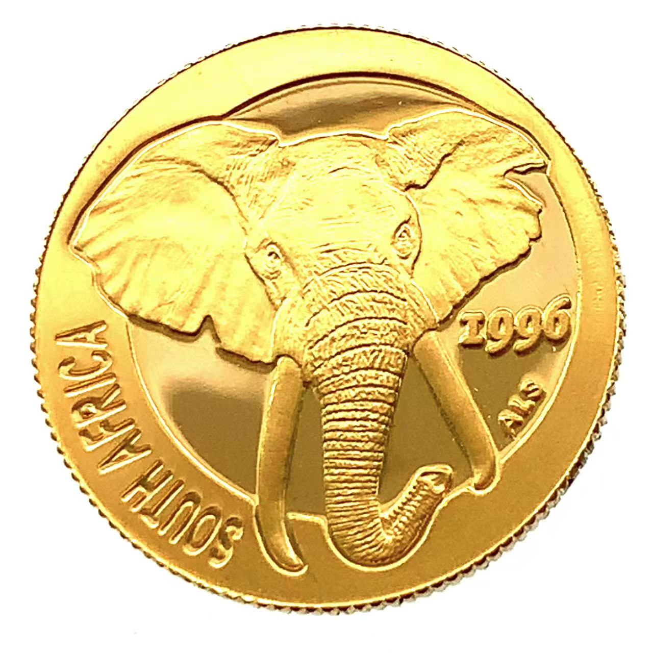 南アフリカ ナチュラ エレファント 金貨 1996年 3.1g 1/10オンス K24 金貨 コイン GOLD コレクション 美品|39宝飾販売店