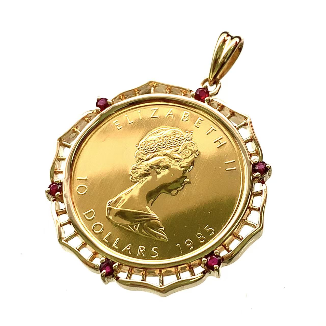 メイプルリーフ 1985年 1/4オンス メイプル金貨 11.1g エリザベス女王 純金 K18/24 カナダ王室造幣局 コイントップ｜39宝飾販売店