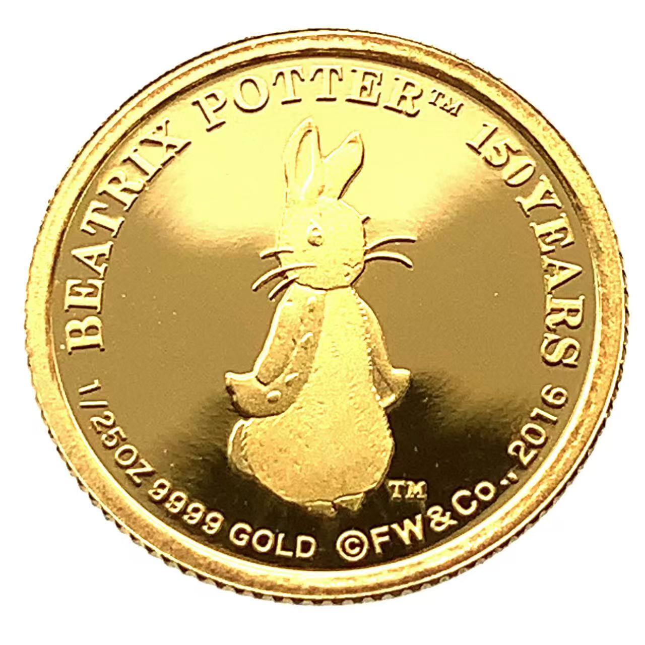 ピーターラビット金貨 エリザベス女王 クック諸島 2016年 1.2g 24金 純金 コレクション Gold|39宝飾販売店