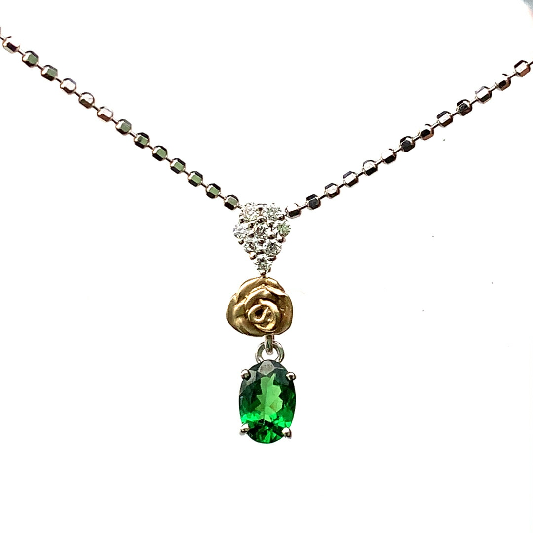 楽天市場】グリーンガーネット 6.75ct ペンダントトップ K18WG