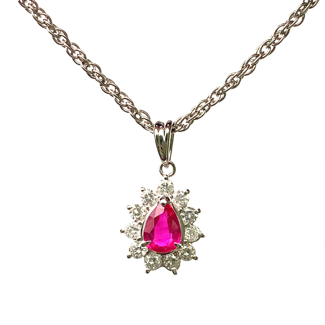 楽天市場】ルビー ダイヤ ペンダント トップ K18イエローゴールド