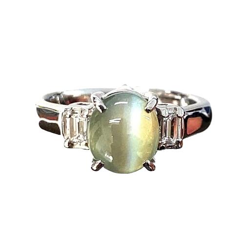 楽天市場】指輪 Pt900 キャッツアイ(猫目石)1.49ct ダイヤ0.30ct 9.5号