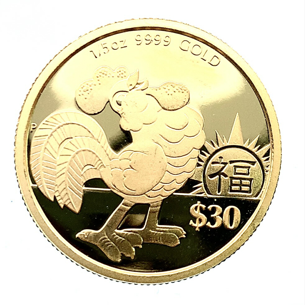 とり 鶏金貨 ツバル エリザベス女王 2017年 24金 純金 6.2g 1/5オンス コイン イエローゴールド コレクション Gold