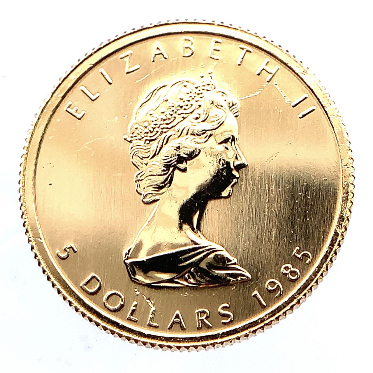 美品 メイプルリーフ 1985年 3.1g 1/10オンス メイプル金貨 エリザベス女王 純金 24金 カナダ王室造幣局 イエローゴールド コイン コレクション Gold