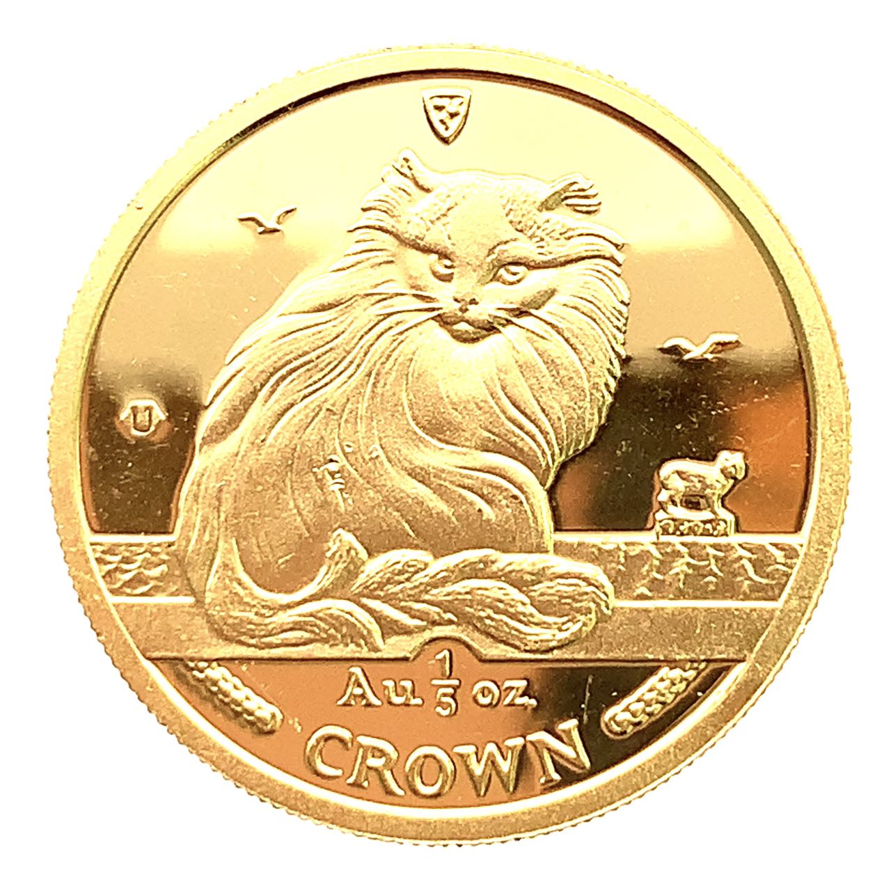 美品 マン島金貨 エリザベス女王 ネコ CAT 猫 キャット 1/5オンス 1995年 6.2g 24金 純金 イエローゴールド コレクション Gold
