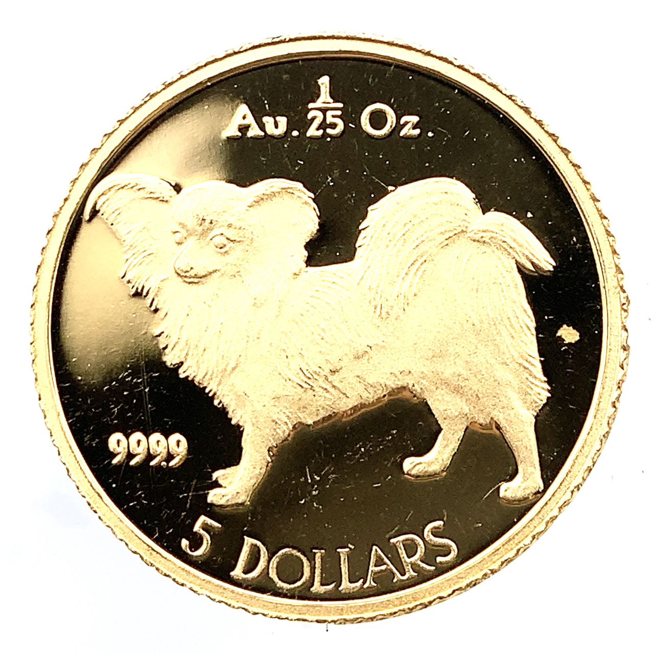 犬金貨 クック諸島 1992年 24金 純金 1.2g 1/25オンス コイン イエローゴールド コレクション Gold