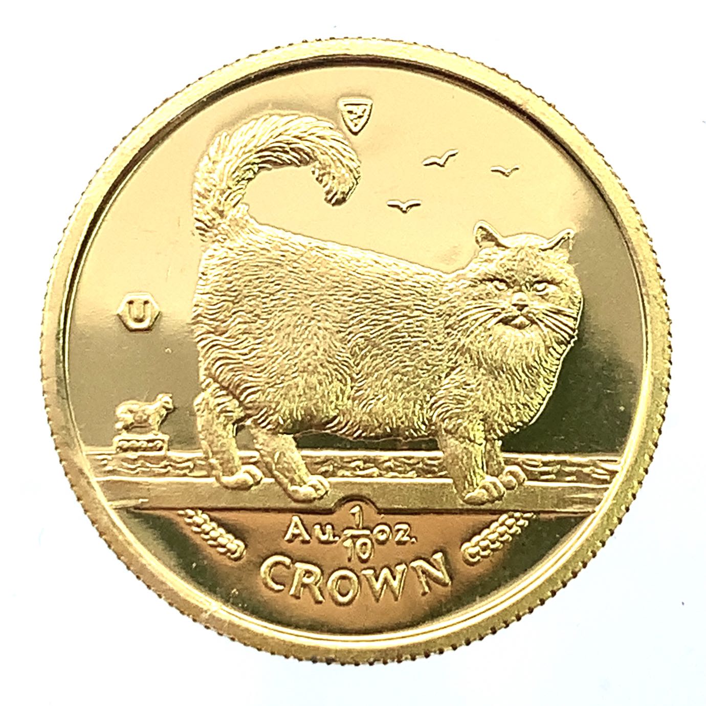 マン島金貨 エリザベス女王 猫 1/10オンス 1998年 3.1g K24 純金 イエローゴールド コレクション Gold