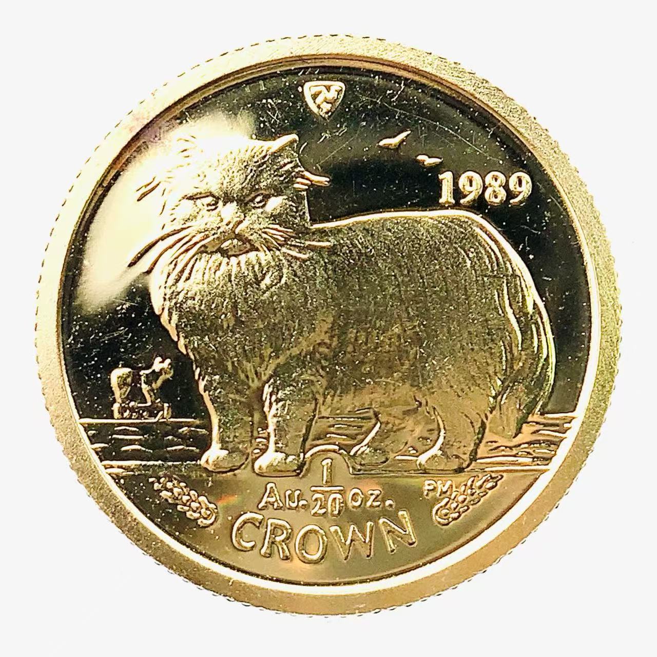 マン島金貨 エリザベス女王 猫 1/20オンス 2008年 1.5g K24 純金 イエローゴールド コレクション Gold
