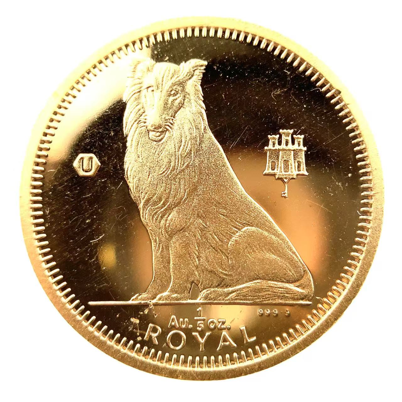 美品 犬金貨  ジブラルタル 1995年 24金 純金 6.2g 1/5オンス コイン イエローゴールド コレクション Gold
