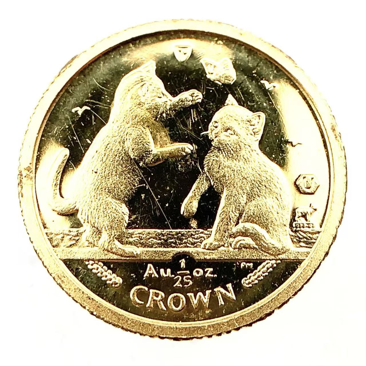 マン島金貨 エリザベス女王 猫 1/25オンス 2004年 1.2g K24 純金 イエローゴールド コレクション Gold