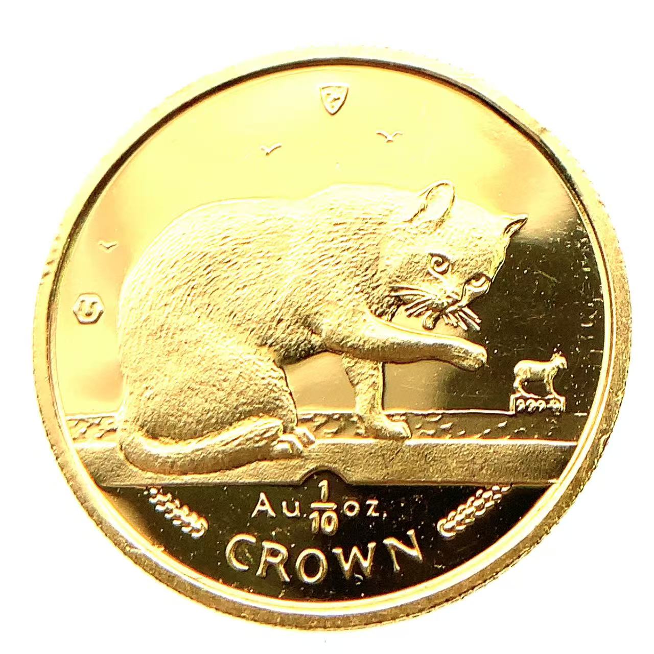 マン島金貨 エリザベス女王 猫 1/10オンス 1999年 3.1g K24 純金 イエローゴールド コレクション Gold