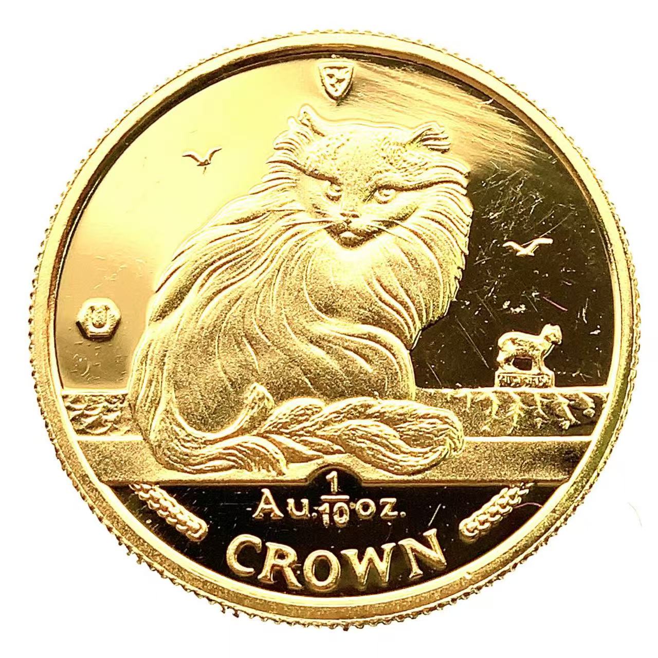 マン島金貨 エリザベス女王 猫 1/10オンス 1995年 3.1g K24 純金 イエローゴールド コレクション Gold
