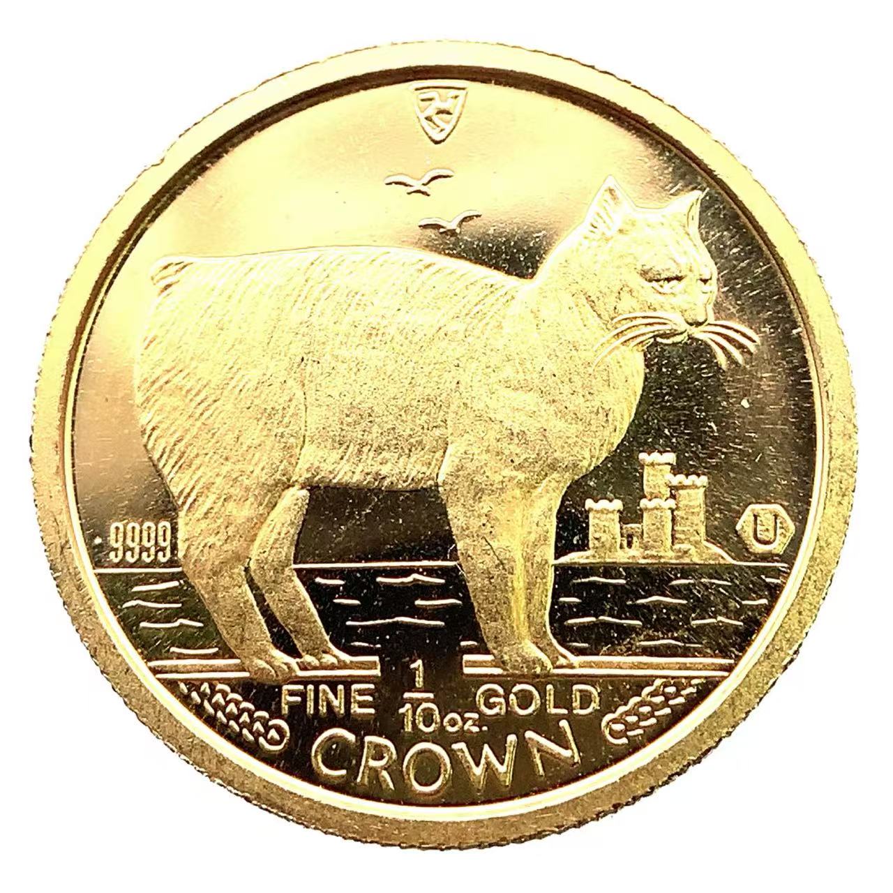 マン島金貨 エリザベス女王 猫 1/10オンス 1988年 3.1g K24 純金 イエローゴールド コレクション Gold