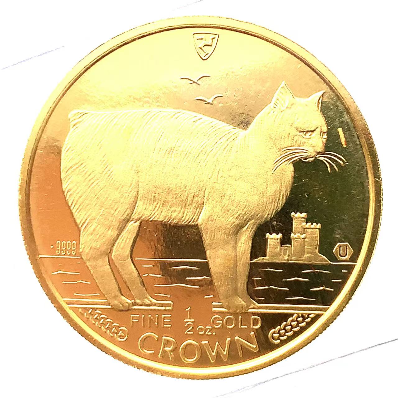 美品 マン島金貨 エリザベス女王 ネコ CAT 猫 キャット 1/2オンス 1988年 15.5g 24金 純金 イエローゴールド コレクション Gold