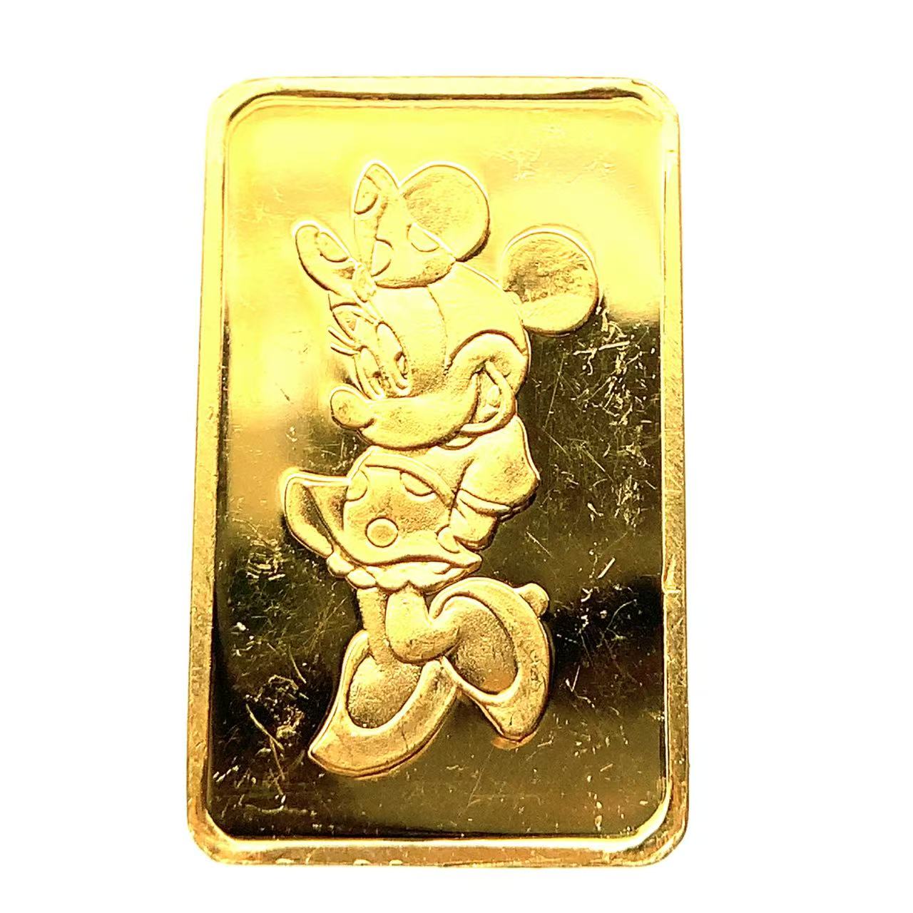 ミッキー金貨 角型 24金 純金 3.5g  イエローゴールド コイン GOLD コレクション 美品
