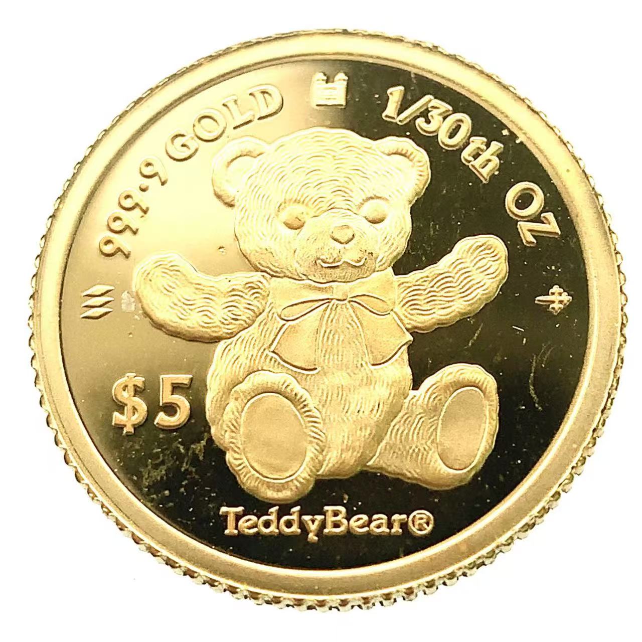 テディベア金貨  クック諸島 エリザベス女王 2023年 1g 純金 K24 1/30オンス コイン ペンダントトップ コレクション 美品