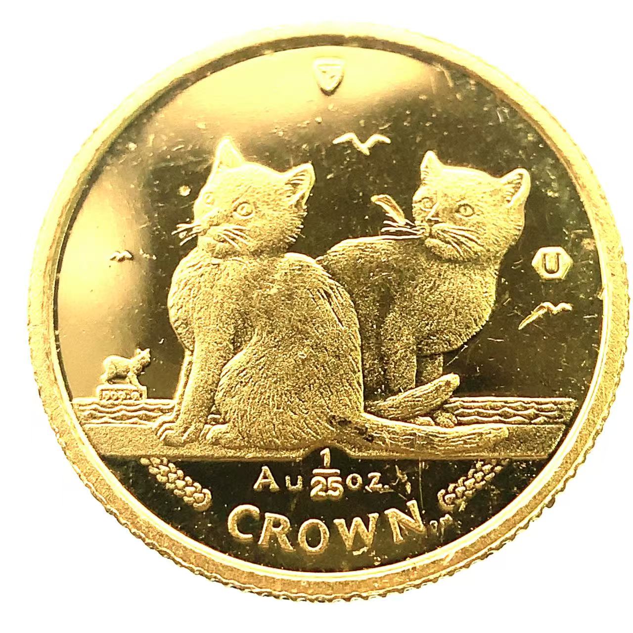 マン島金貨 エリザベス女王 猫 1/25オンス 2003年 1.2g K24 純金 イエローゴールド コレクション Gold