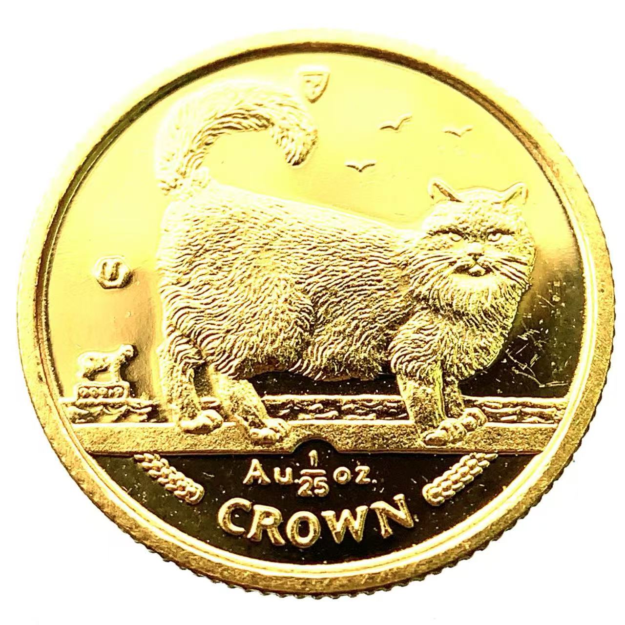 猫金貨 キャット ねこ マン島 1998年 1/25オンス 1.2g 24金 純金 イエローゴールド コレクション Gold 美品