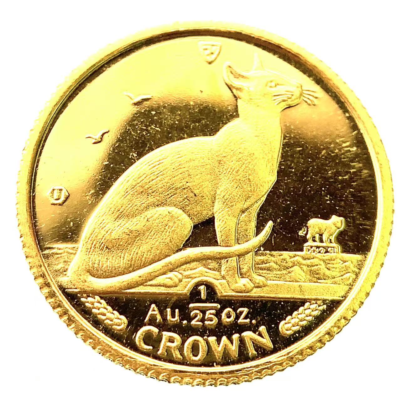 猫金貨 キャット ねこ マン島 1992年 1/25オンス 1.2g 24金 純金 イエローゴールド コレクション Gold 美品