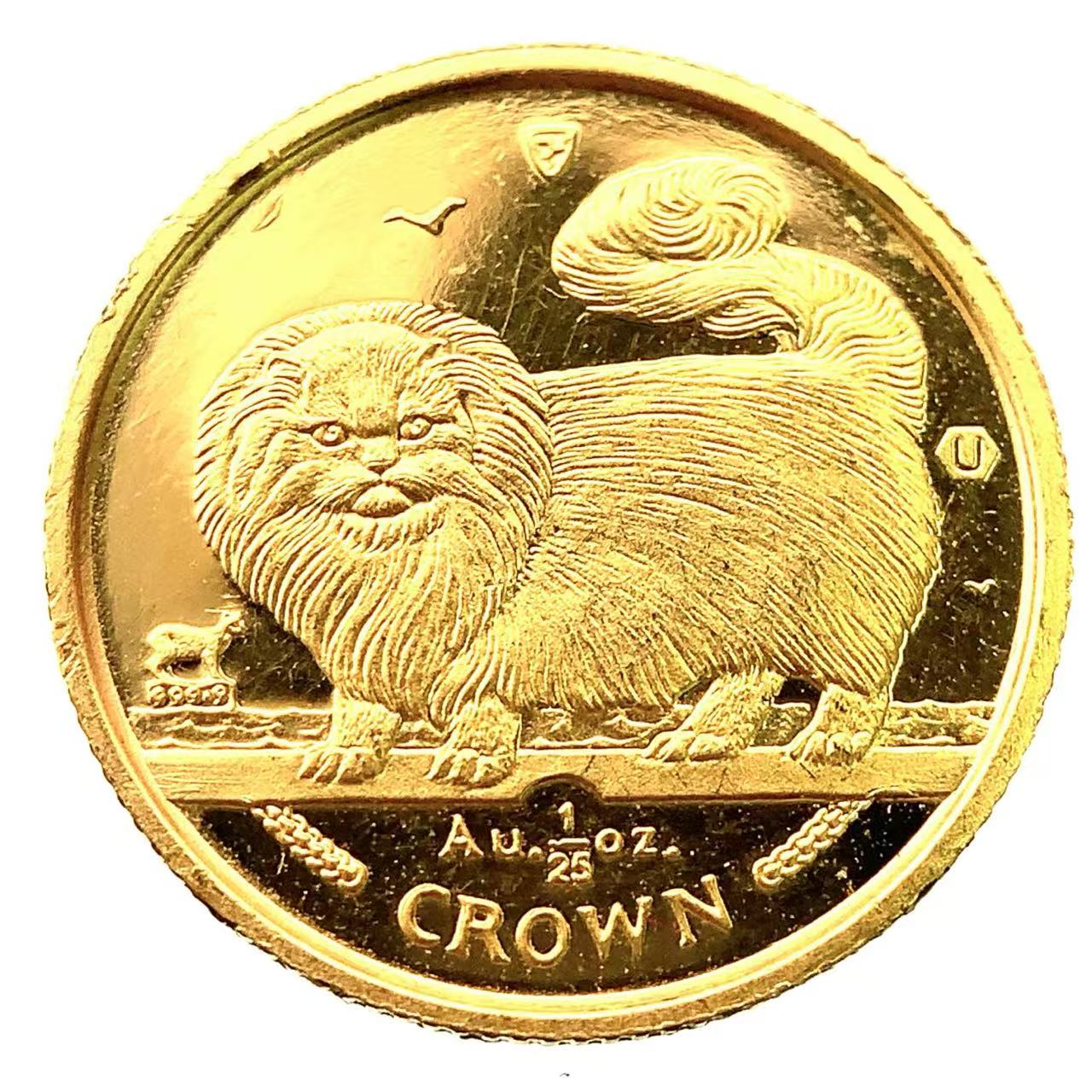 猫金貨 キャット ねこ マン島 1997年 1/25オンス 1.2g 24金 純金 イエローゴールド コレクション Gold 美品