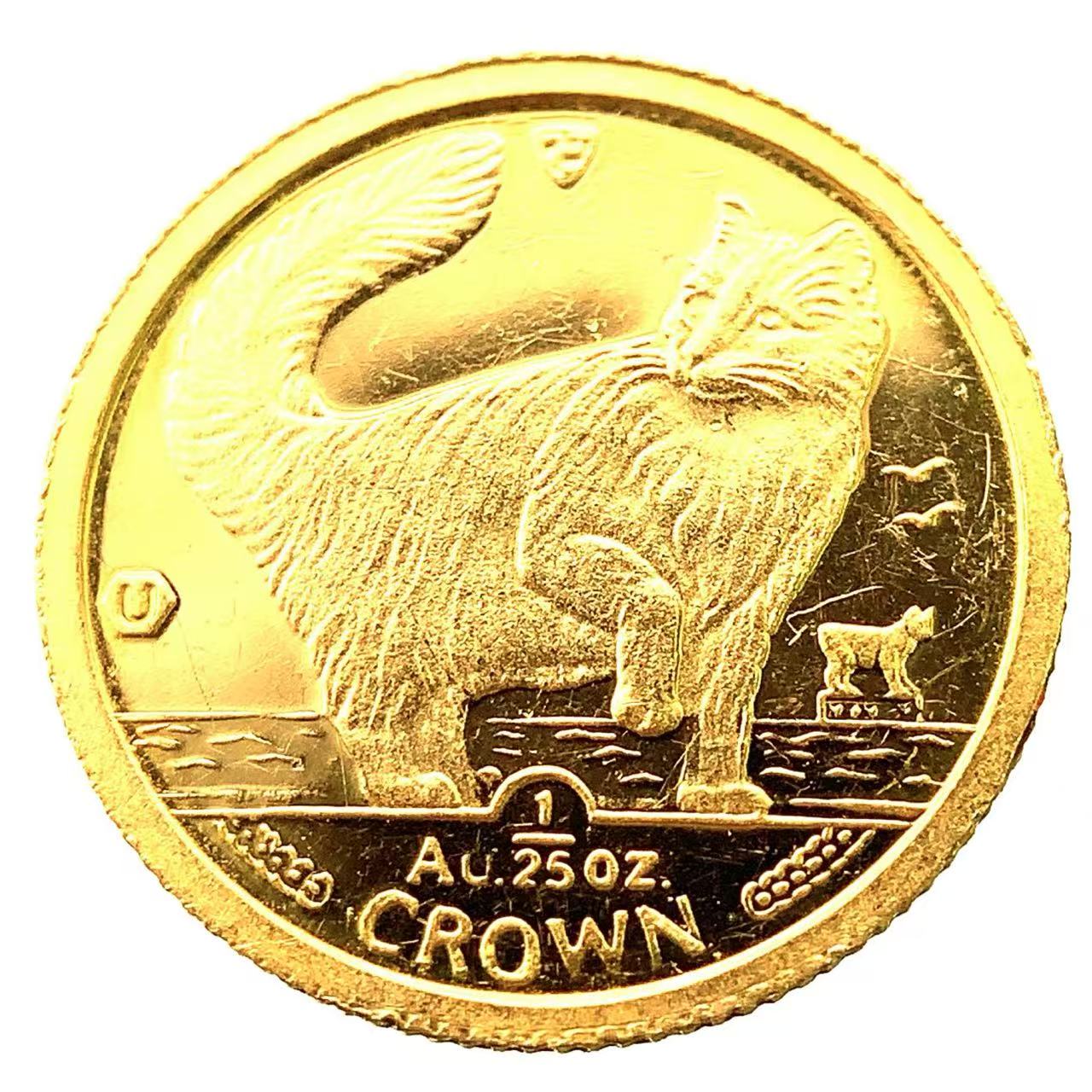 猫金貨 キャット ねこ マン島 1991年 1/25オンス 1.2g 24金 純金 イエローゴールド コレクション Gold 美品