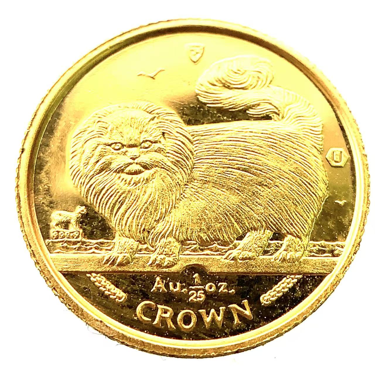 猫金貨 キャット ねこ マン島 1997年 1/25オンス 1.2g 24金 純金 イエローゴールド コレクション Gold 美品