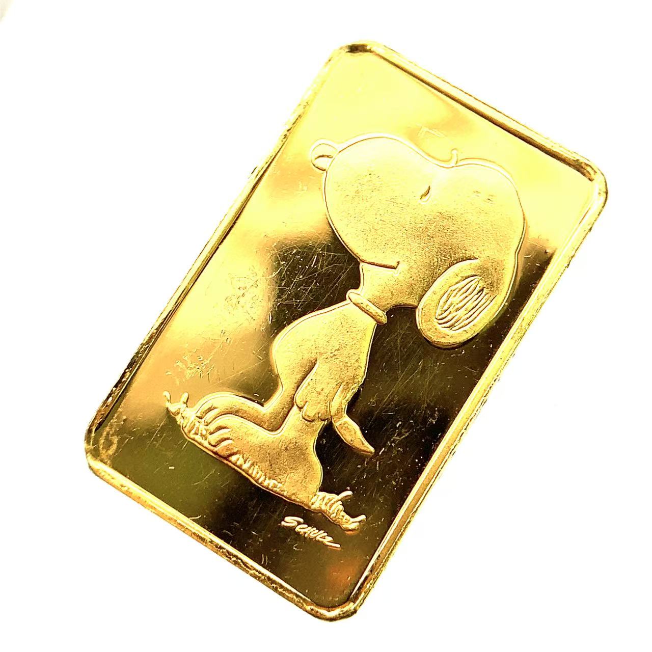 スヌーピー金貨 角型 24金 純金 3.5g  イエローゴールド コイン GOLD コレクション 美品