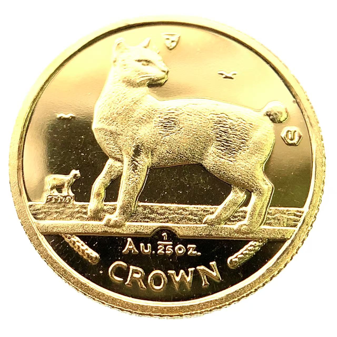 マン島金貨 エリザベス女王 猫 1/25オンス 1994年 1.2g K24 純金 イエローゴールド コレクション Gold