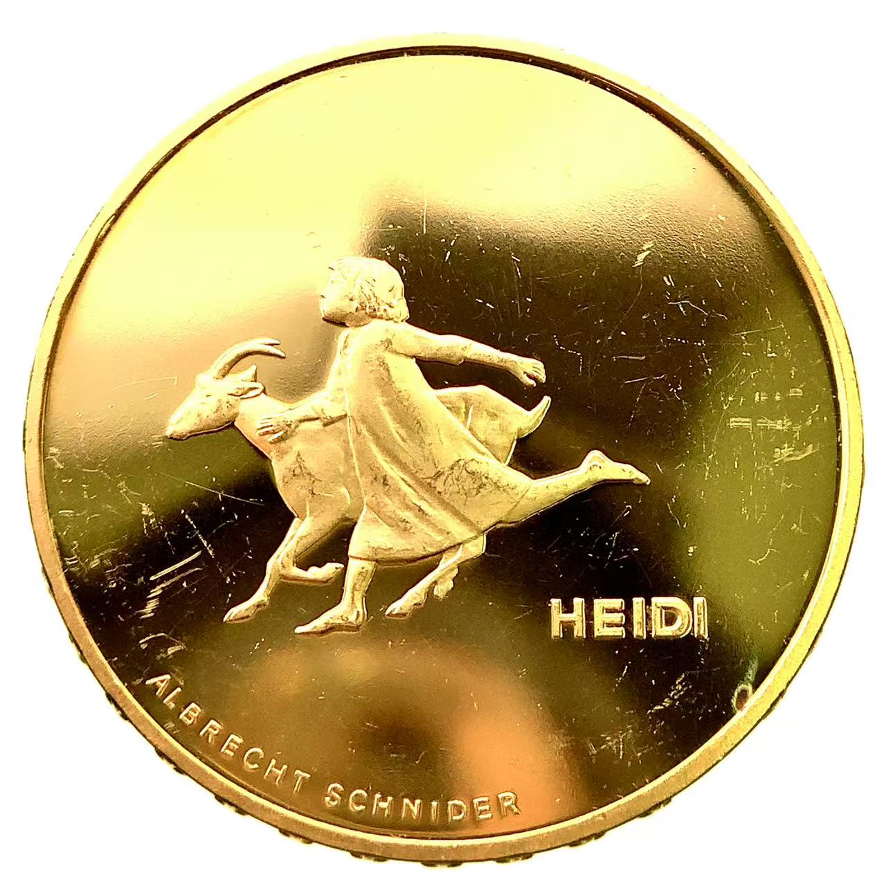 スイス 50フラン金貨 2001年 アルプスの少女ハイジ  K21.6 11.3g コイン イエローゴールド コレクション Gold