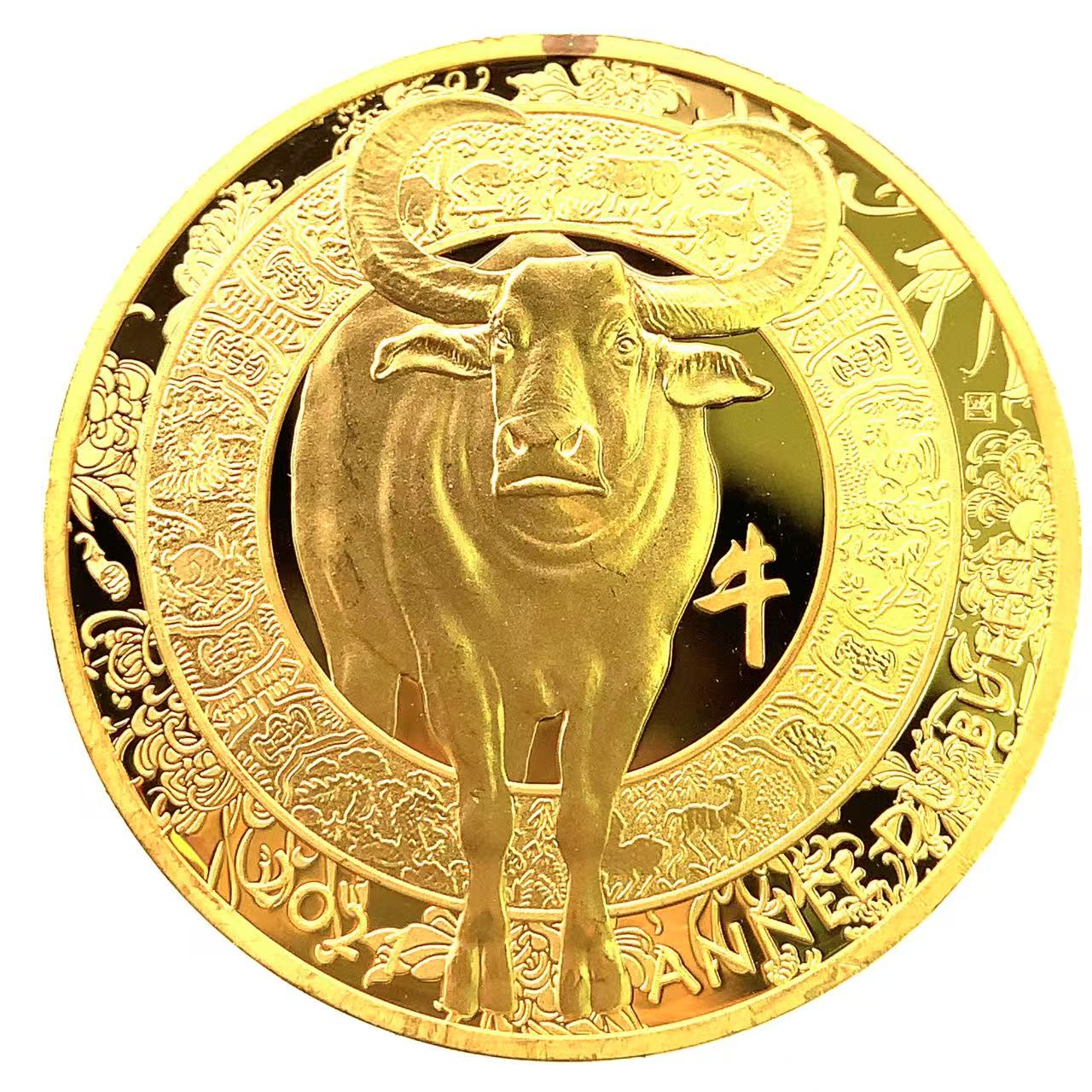 フランス  牛  50ユーロ金貨  2021年 7.7g 純金 K24 1/4オンス イエローゴールド コイン GOLD コレクション 美品