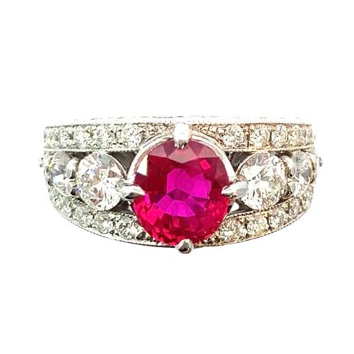 楽天市場】ピジョンブラッド タイ ルビー 1.12ct ダイヤモンド 