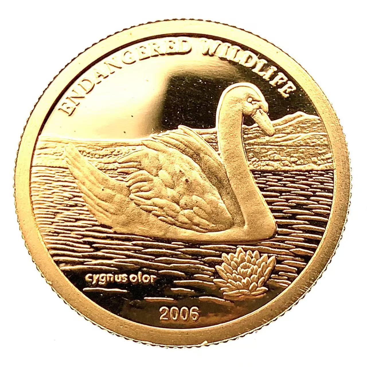 白鳥金貨 モンゴル 24金 純金 2006年 1.2g 1/25オンス イエローゴールド コイン GOLD コレクション 美品