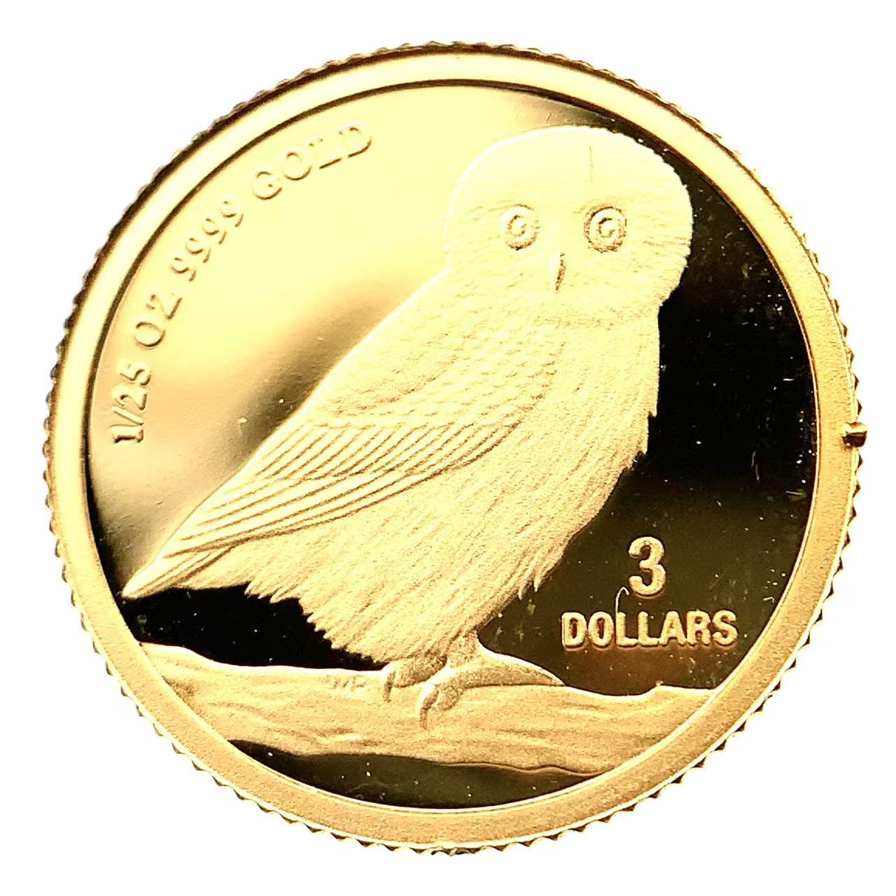 フクロウ金貨 ツバル 2013年 24金 純金 1.2g 1/25オンス イエローゴールド コイン GOLD コレクション 美品