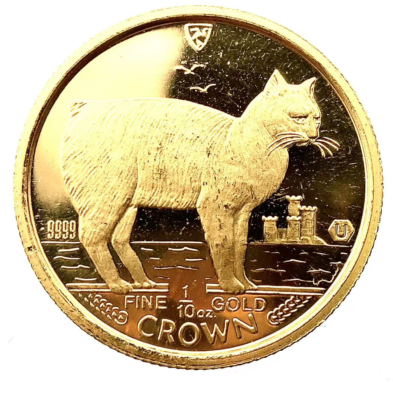 マン島金貨 エリザベス女王 猫 1/10オンス 1988年 3.1g K24 純金 イエローゴールド コレクション Gold
