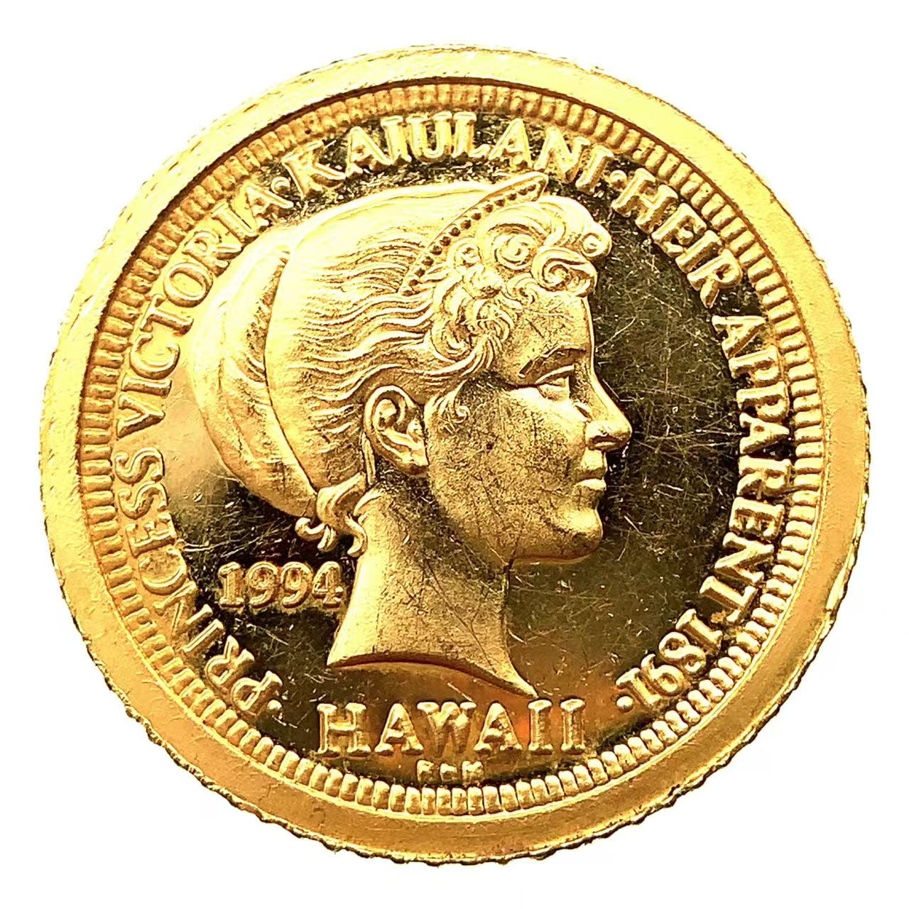 ビクトリア カイウラニ王女 イルカ金貨 ハワイ イエローゴールド 1994年 3.1g 1/10オンス 純金コイン 24金 コレクション Gold