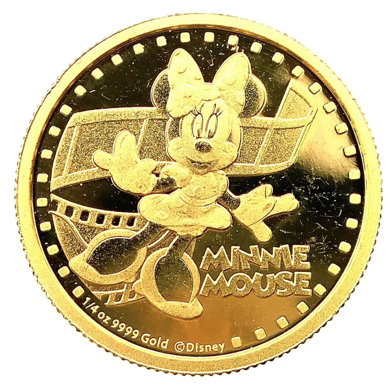 ディズニー金貨 ミニーマウス ニウエ 2014年 24金 純金 7.7g コイン 1/4オンス イエローゴールド コレクション Gold