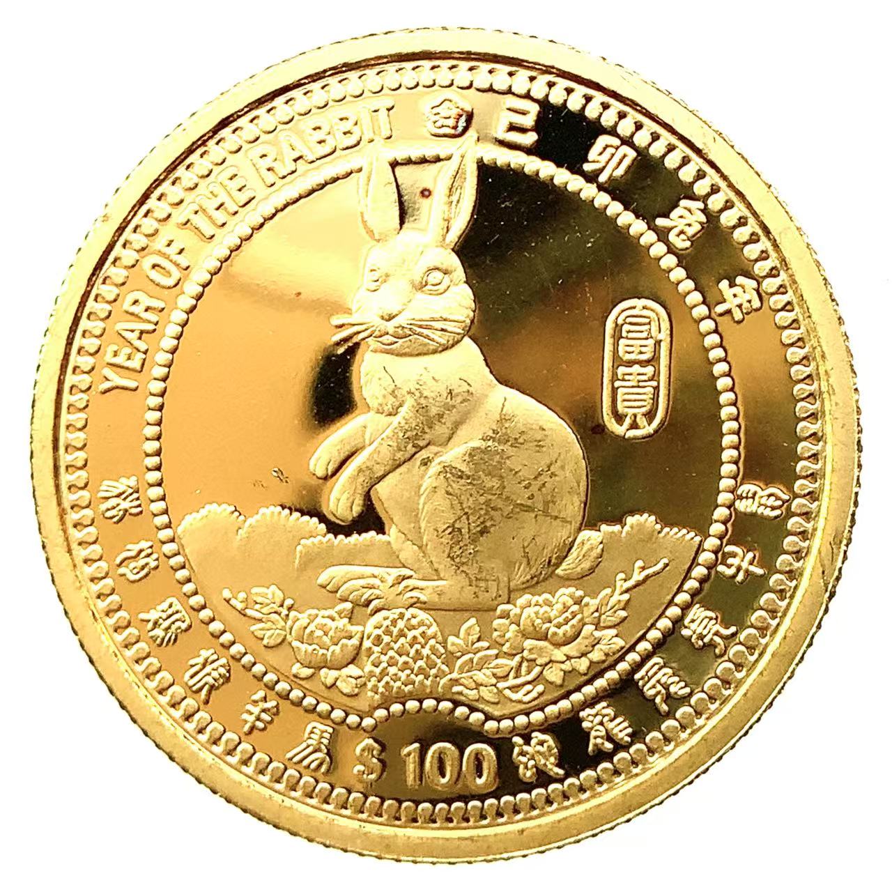 リベリア 金貨 100ドル 1999年 24金 純金 6.2g コイン 1/5オンス イエローゴールド コレクション Gold