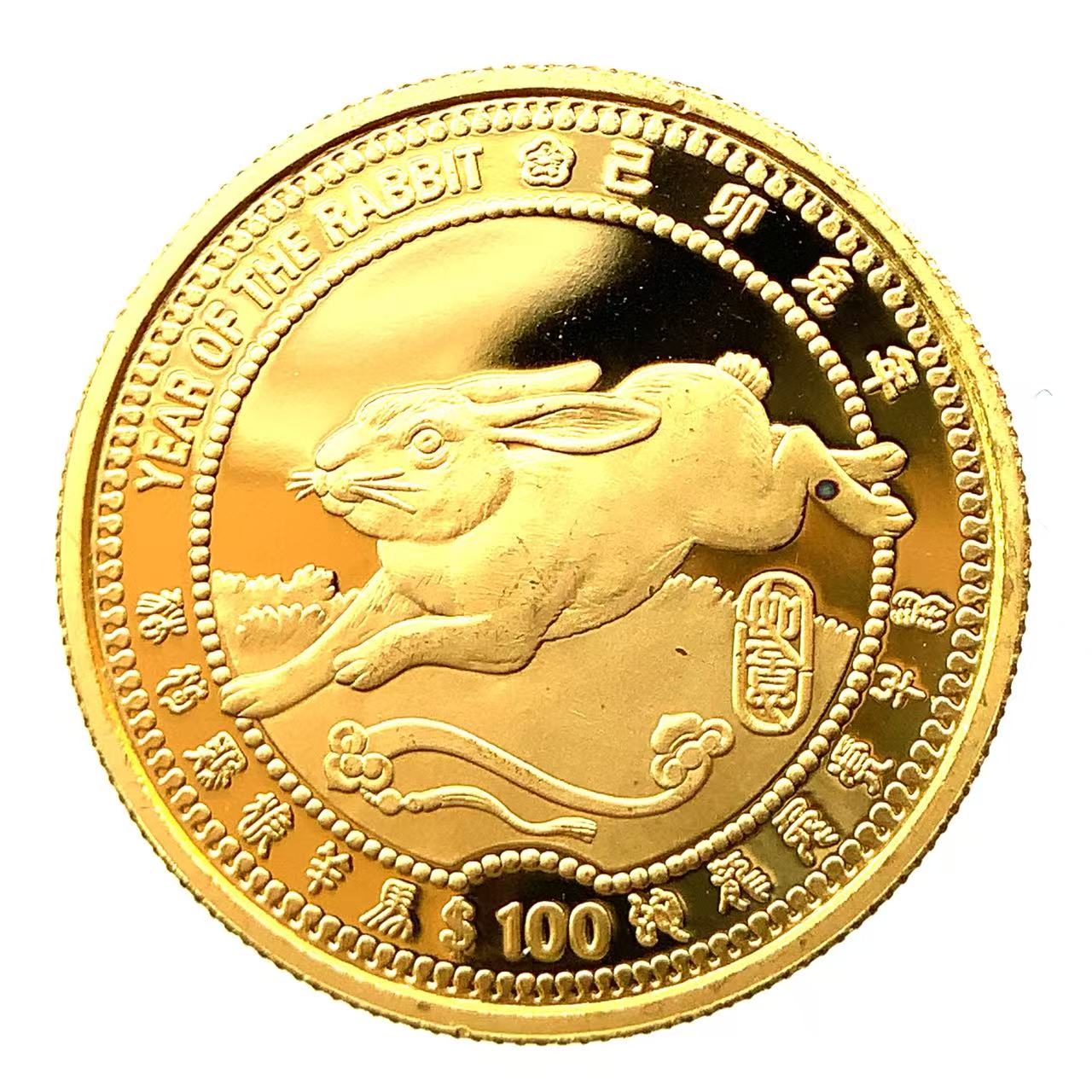 リベリア 金貨 100ドル 1999年 24金 純金 6.2g コイン 1/5オンス イエローゴールド コレクション Gold