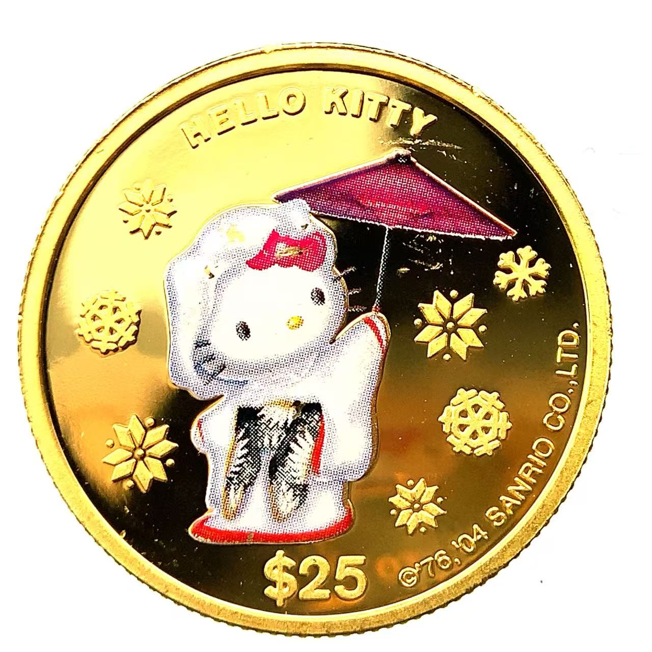 美品 ハローキティ金貨 HELLO KITTY 2004年 1/4オンス 7.8g 24金 純金 カラーコイン イエローゴールド コレクション Gold