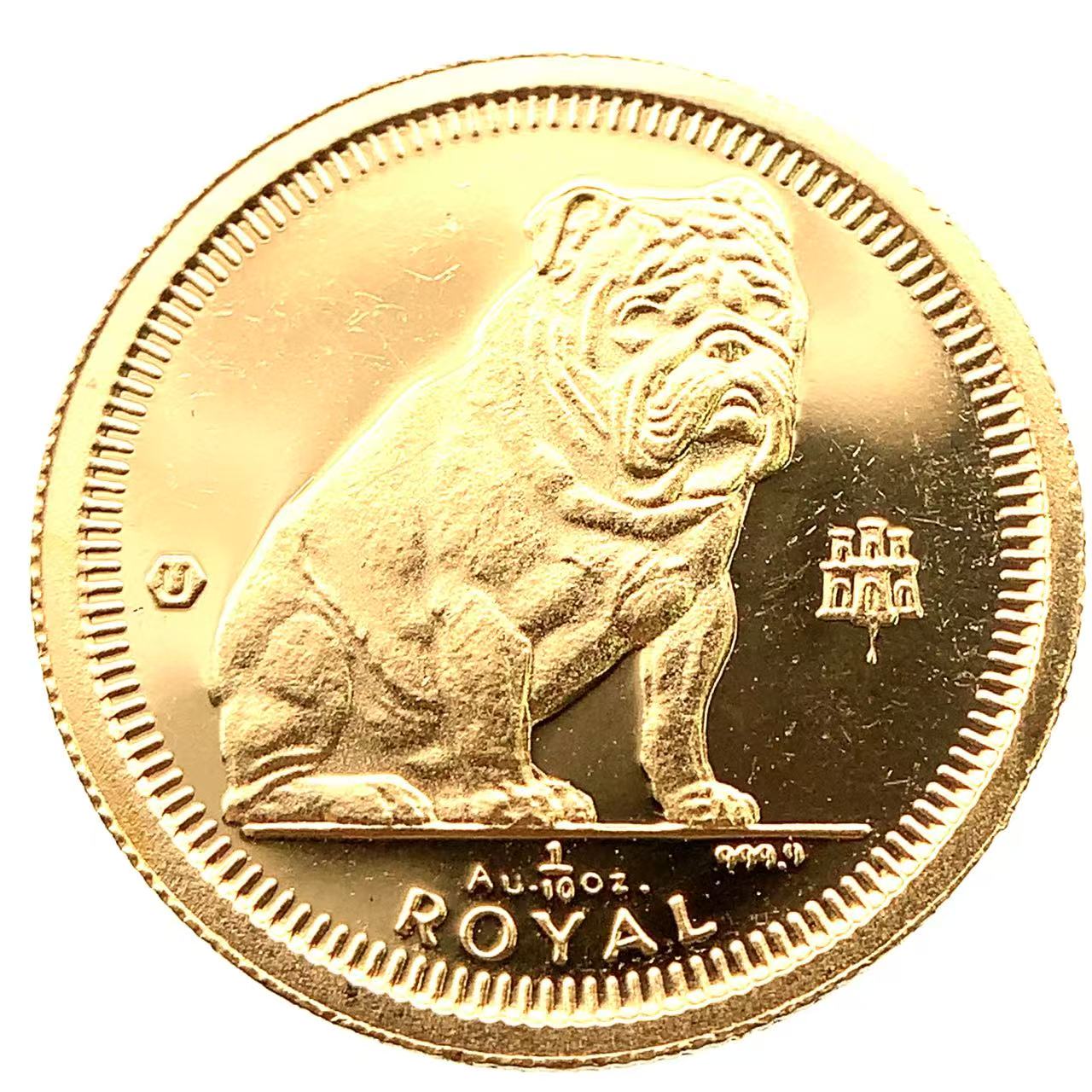 犬金貨 ジブラルタル エリザベス女王二世 1/10オンス 1996年 24金 純金 3.1g イエローゴールド コイン GOLD コレクション 美品