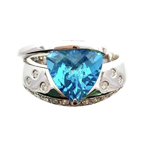 楽天市場】プラチナ PT900 ブルートパーズ/ダイヤモンド リング