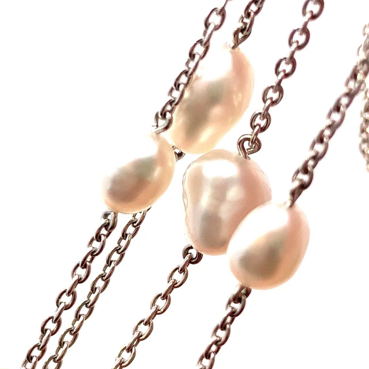 御木本 MIKIMOTO ミキモト パール 7mm ネックレス K18WG ホワイトゴールド 10.3g 66cm