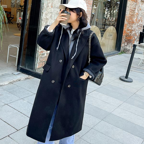 大きいサイズ アウター 重ね着風 レディース フラップポケット ダブルブレスト フルジップパーカー チェスターコート