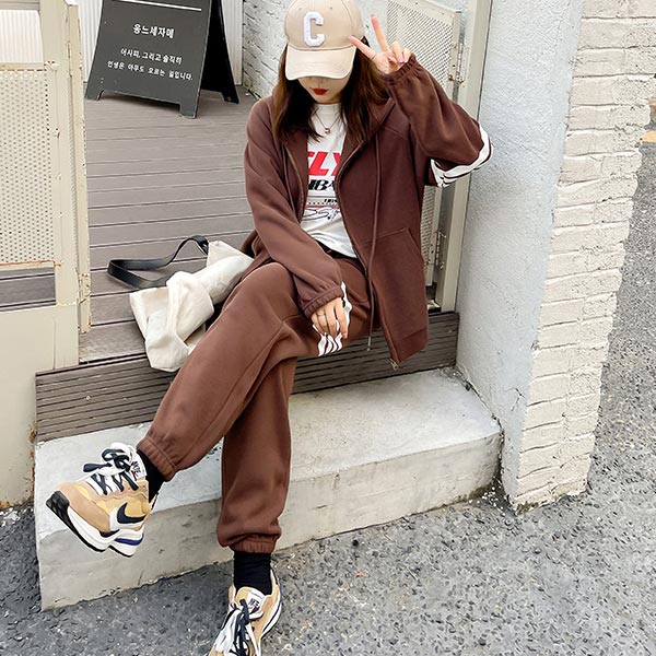 大きいサイズ セットアップ フルジップパーカー レディース ジョガーパンツ スウェットスーツ 裏起毛 スポーツスーツ