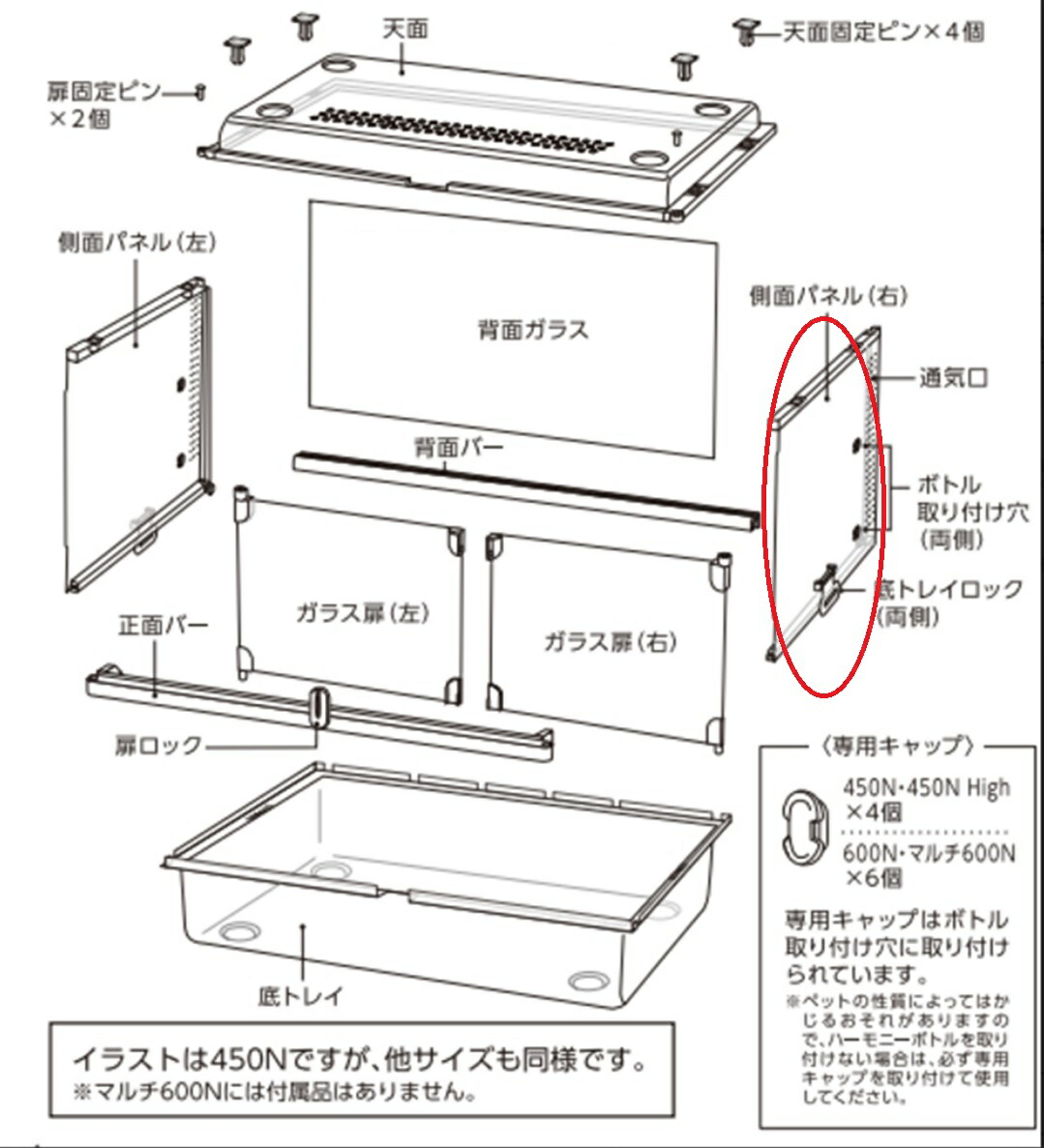 【楽天市場】GEX 73233 450N側面パネル右底トレイロック付 グラスハーモニーN用（旧タイプグラスハーモニー非対応）：SANOKAN楽天市場店