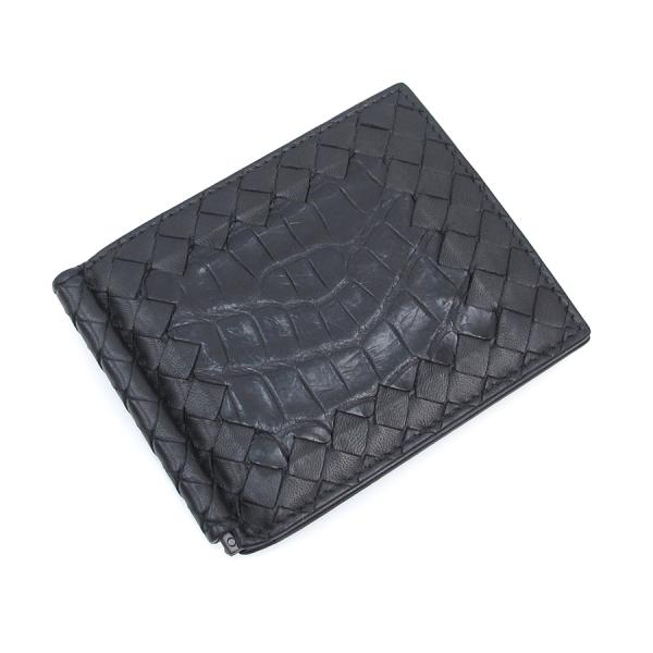 (中古)ボッテガヴェネタ ゼムクリップ式金入れ/クロコ  123180【B位置付ける】 バッグ・小物・ブランド雑貨-財布・ケース-メンズ財布