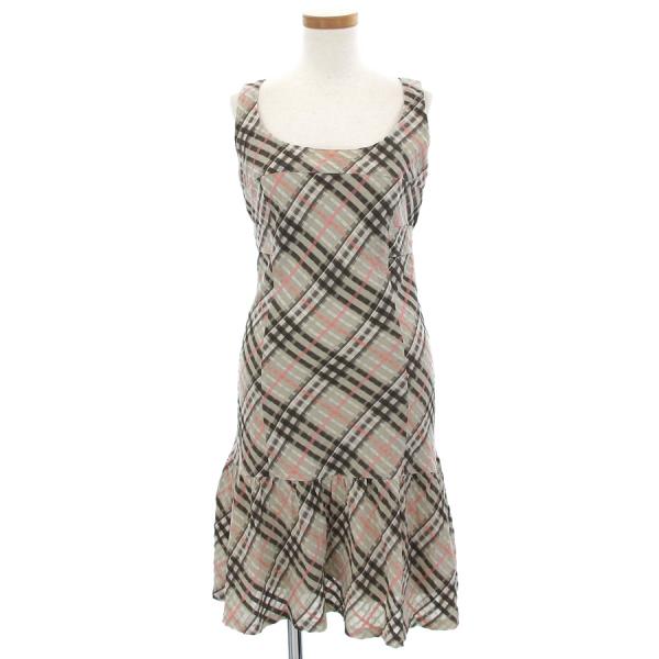 【美品】バーバリー ブラックレーベルBurberry ワンピース　ブラウン 楽天市場】バーバリー ワンピース Burberry Black Label